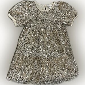 Cat and Jack Sequin Party Dress in Champagne/Gold